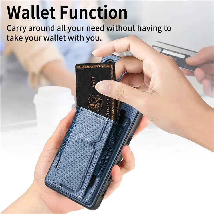 C1-13 For Samsung Galaxy A25 5G (Global) (161.0 X 76.5 X 8.3mm) Case Card Holder Kickstand Phone Cover