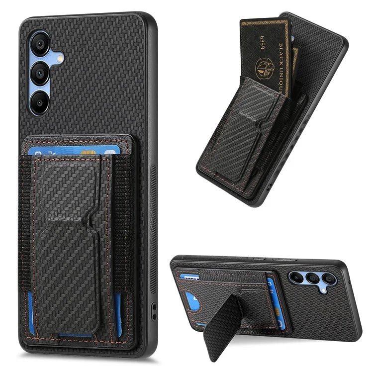 C1-13 For Samsung Galaxy A25 5G (Global) (161.0 X 76.5 X 8.3mm) Case Card Holder Kickstand Phone Cover