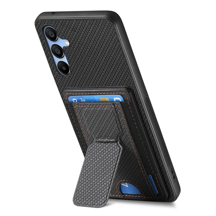 C1-13 For Samsung Galaxy A25 5G (Global) (161.0 X 76.5 X 8.3mm) Case Card Holder Kickstand Phone Cover