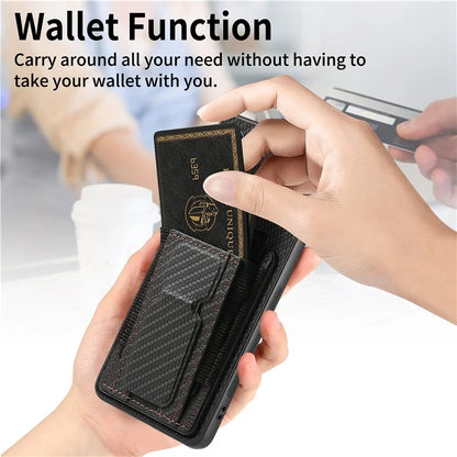 C1-13 For Samsung Galaxy A25 5G (Global) (161.0 X 76.5 X 8.3mm) Case Card Holder Kickstand Phone Cover