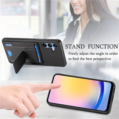 C1-13 For Samsung Galaxy A25 5G (Global) (161.0 X 76.5 X 8.3mm) Case Card Holder Kickstand Phone Cover