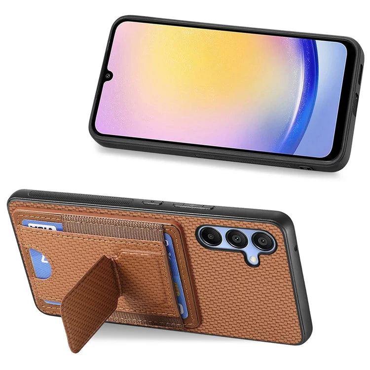 C1-13 For Samsung Galaxy A25 5G (Global) (161.0 X 76.5 X 8.3mm) Case Card Holder Kickstand Phone Cover