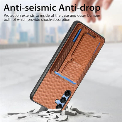 C1-13 For Samsung Galaxy A25 5G (Global) (161.0 X 76.5 X 8.3mm) Case Card Holder Kickstand Phone Cover