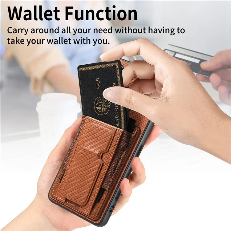 C1-13 For Samsung Galaxy A25 5G (Global) (161.0 X 76.5 X 8.3mm) Case Card Holder Kickstand Phone Cover
