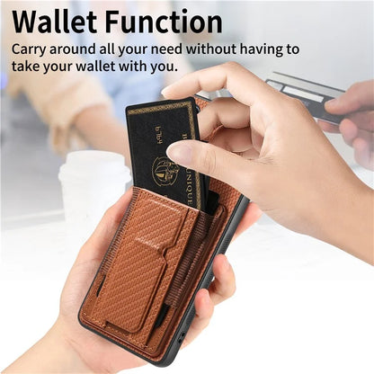 C1-13 For Samsung Galaxy A25 5G (Global) (161.0 X 76.5 X 8.3mm) Case Card Holder Kickstand Phone Cover