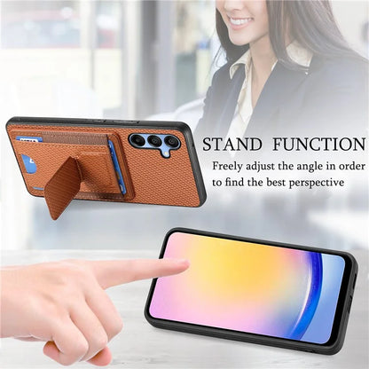 C1-13 For Samsung Galaxy A25 5G (Global) (161.0 X 76.5 X 8.3mm) Case Card Holder Kickstand Phone Cover