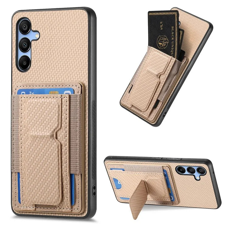 C1-13 For Samsung Galaxy A25 5G (Global) (161.0 X 76.5 X 8.3mm) Case Card Holder Kickstand Phone Cover