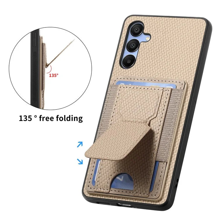 C1-13 For Samsung Galaxy A25 5G (Global) (161.0 X 76.5 X 8.3mm) Case Card Holder Kickstand Phone Cover
