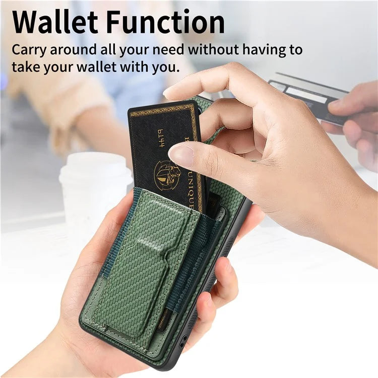C1-13 For Samsung Galaxy A25 5G (Global) (161.0 X 76.5 X 8.3mm) Case Card Holder Kickstand Phone Cover