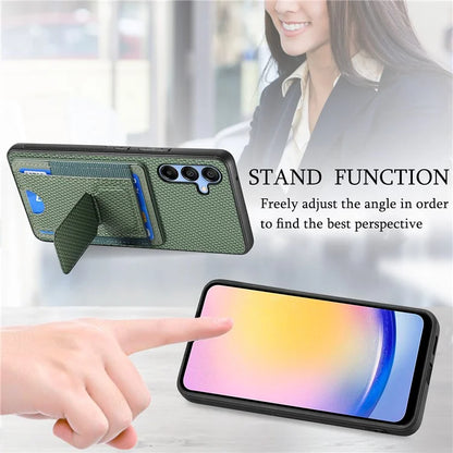 C1-13 For Samsung Galaxy A25 5G (Global) (161.0 X 76.5 X 8.3mm) Case Card Holder Kickstand Phone Cover