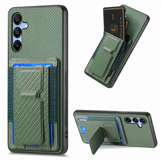 C1-13 For Samsung Galaxy A15 5G Case Card Holder Leather+TPU Kickstand Phone Cover