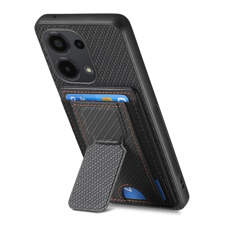 C1-13 For Xiaomi Redmi Note 13 Pro 4G / Poco M6 Pro 4G Case Card Holder Leather Coated Phone Cover