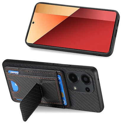 C1-13 For Xiaomi Redmi Note 13 Pro 4G / Poco M6 Pro 4G Case Card Holder Leather Coated Phone Cover