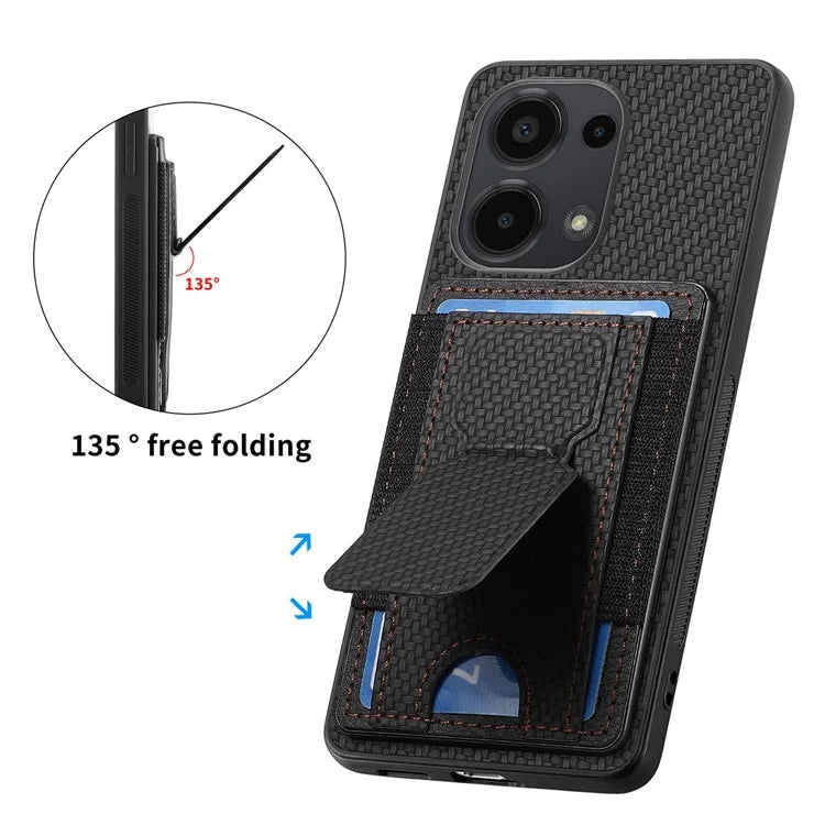 C1-13 For Xiaomi Redmi Note 13 Pro 4G / Poco M6 Pro 4G Case Card Holder Leather Coated Phone Cover