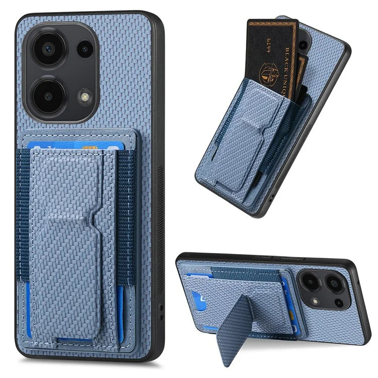 C1-13 For Xiaomi Redmi Note 13 Pro 4G / Poco M6 Pro 4G Case Card Holder Leather Coated Phone Cover