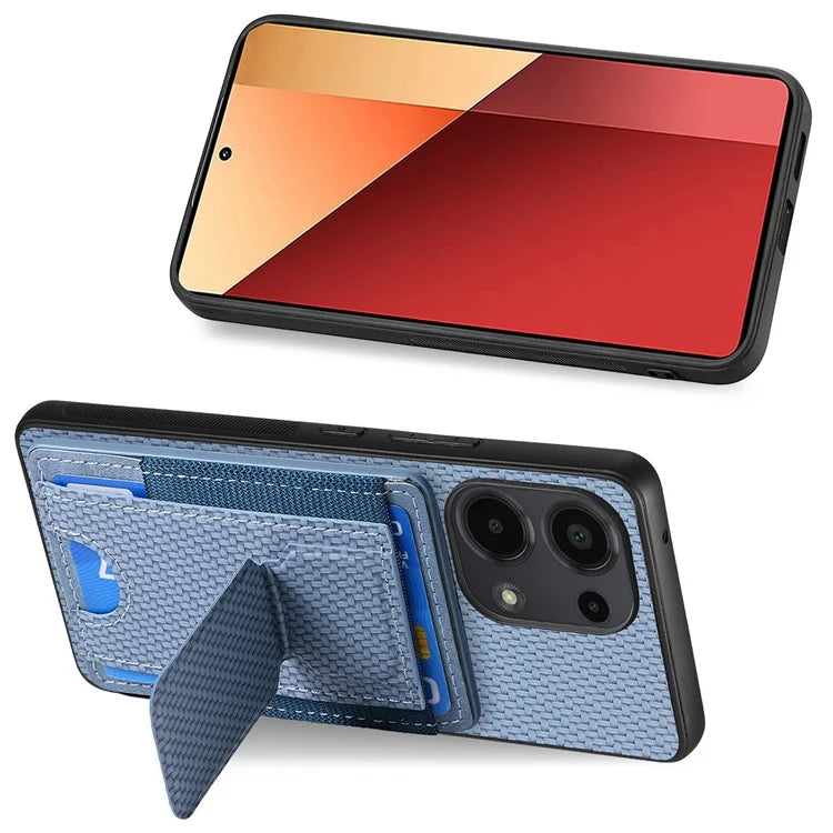 C1-13 For Xiaomi Redmi Note 13 Pro 4G / Poco M6 Pro 4G Case Card Holder Leather Coated Phone Cover