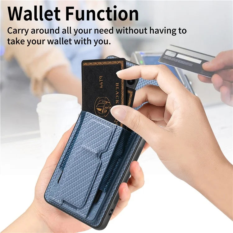 C1-13 For Xiaomi Redmi Note 13 Pro 4G / Poco M6 Pro 4G Case Card Holder Leather Coated Phone Cover