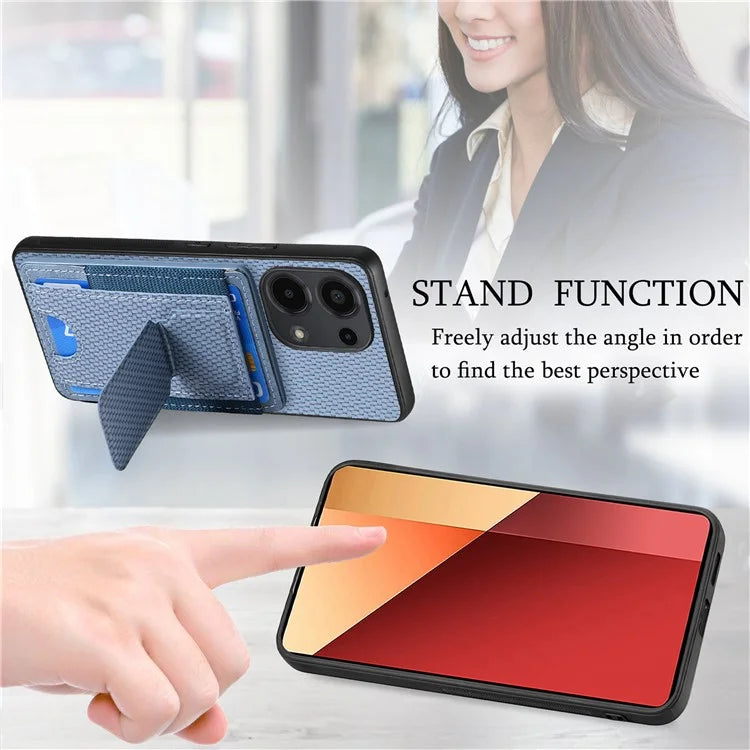 C1-13 For Xiaomi Redmi Note 13 Pro 4G / Poco M6 Pro 4G Case Card Holder Leather Coated Phone Cover