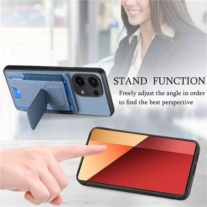 C1-13 For Xiaomi Redmi Note 13 Pro 4G / Poco M6 Pro 4G Case Card Holder Leather Coated Phone Cover