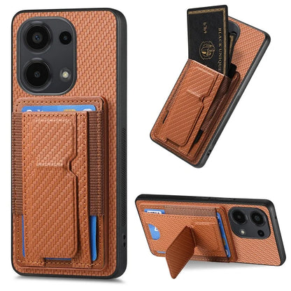 C1-13 For Xiaomi Redmi Note 13 Pro 4G / Poco M6 Pro 4G Case Card Holder Leather Coated Phone Cover
