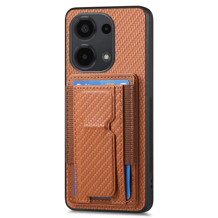 C1-13 For Xiaomi Redmi Note 13 Pro 4G / Poco M6 Pro 4G Case Card Holder Leather Coated Phone Cover