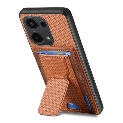 C1-13 For Xiaomi Redmi Note 13 Pro 4G / Poco M6 Pro 4G Case Card Holder Leather Coated Phone Cover