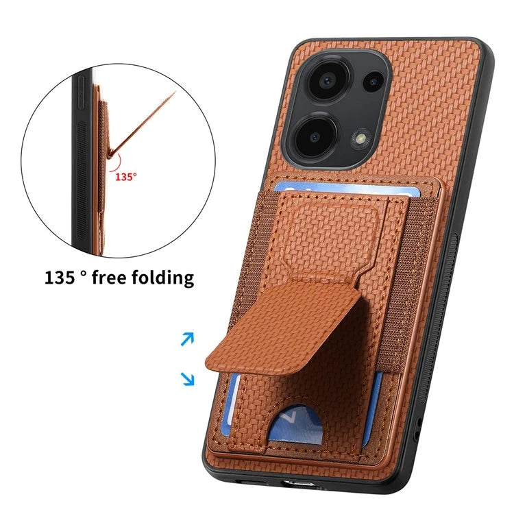 C1-13 For Xiaomi Redmi Note 13 Pro 4G / Poco M6 Pro 4G Case Card Holder Leather Coated Phone Cover