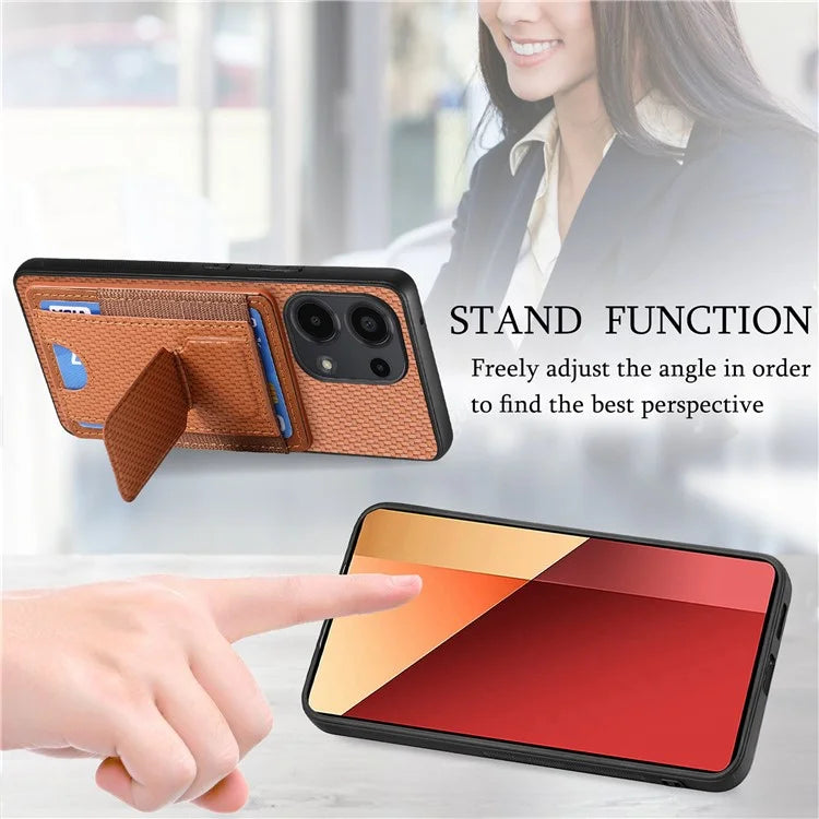 C1-13 For Xiaomi Redmi Note 13 Pro 4G / Poco M6 Pro 4G Case Card Holder Leather Coated Phone Cover