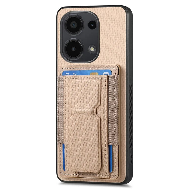 C1-13 For Xiaomi Redmi Note 13 Pro 4G / Poco M6 Pro 4G Case Card Holder Leather Coated Phone Cover