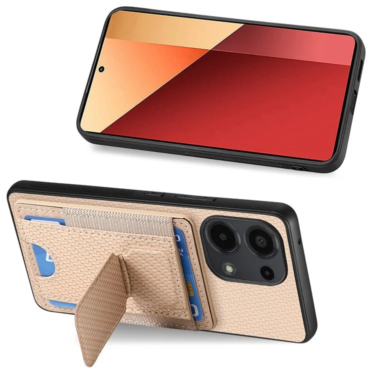 C1-13 For Xiaomi Redmi Note 13 Pro 4G / Poco M6 Pro 4G Case Card Holder Leather Coated Phone Cover