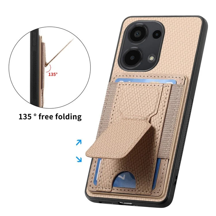 C1-13 For Xiaomi Redmi Note 13 Pro 4G / Poco M6 Pro 4G Case Card Holder Leather Coated Phone Cover