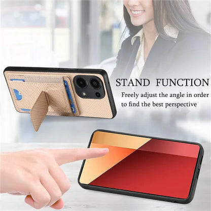 C1-13 For Xiaomi Redmi Note 13 Pro 4G / Poco M6 Pro 4G Case Card Holder Leather Coated Phone Cover