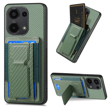 C1-13 For Xiaomi Redmi Note 13 Pro 4G / Poco M6 Pro 4G Case Card Holder Leather Coated Phone Cover