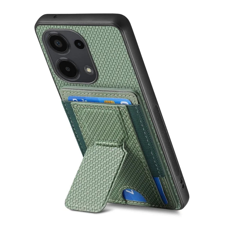 C1-13 For Xiaomi Redmi Note 13 Pro 4G / Poco M6 Pro 4G Case Card Holder Leather Coated Phone Cover