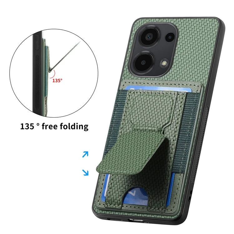 C1-13 For Xiaomi Redmi Note 13 Pro 4G / Poco M6 Pro 4G Case Card Holder Leather Coated Phone Cover