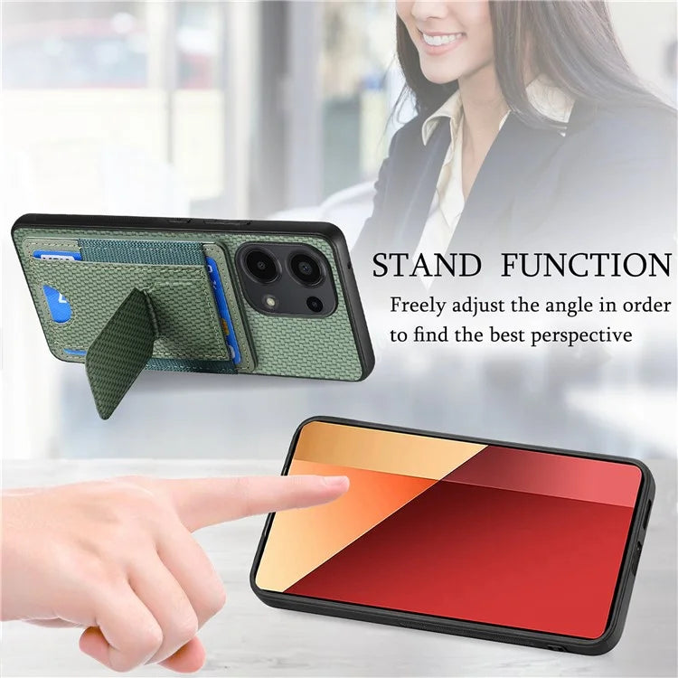 C1-13 For Xiaomi Redmi Note 13 Pro 4G / Poco M6 Pro 4G Case Card Holder Leather Coated Phone Cover