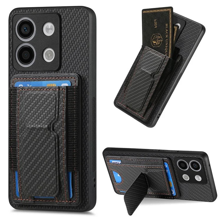 C1-13 For Xiaomi Poco X6 5G / Redmi Note 13 Pro 5G Case Kickstand Card Holder Leather Back Cover