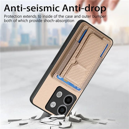 C1-13 For Xiaomi Poco X6 5G / Redmi Note 13 Pro 5G Case Kickstand Card Holder Leather Back Cover