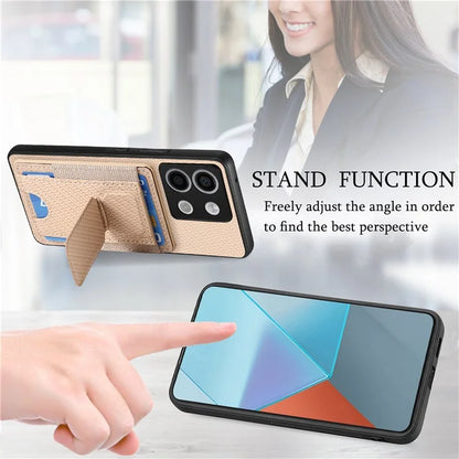 C1-13 For Xiaomi Poco X6 5G / Redmi Note 13 Pro 5G Case Kickstand Card Holder Leather Back Cover
