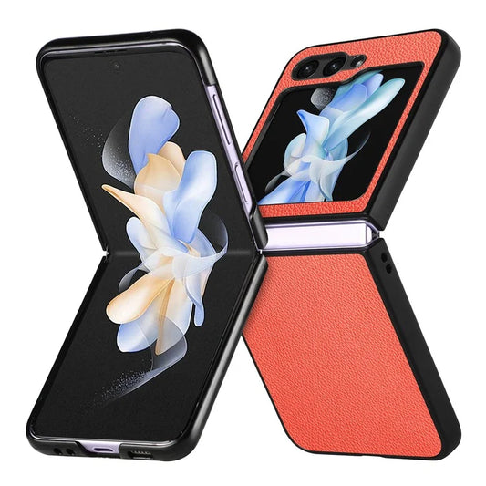 For Samsung Galaxy Z Flip6 5G Case Litchi Texture PU Leather+PC Phone Cover