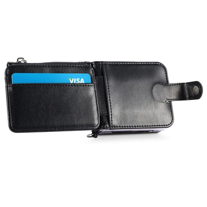 For Samsung Galaxy Z Flip6 5G Case Zipper Card Holder Leather Phone Cover with Long Strap