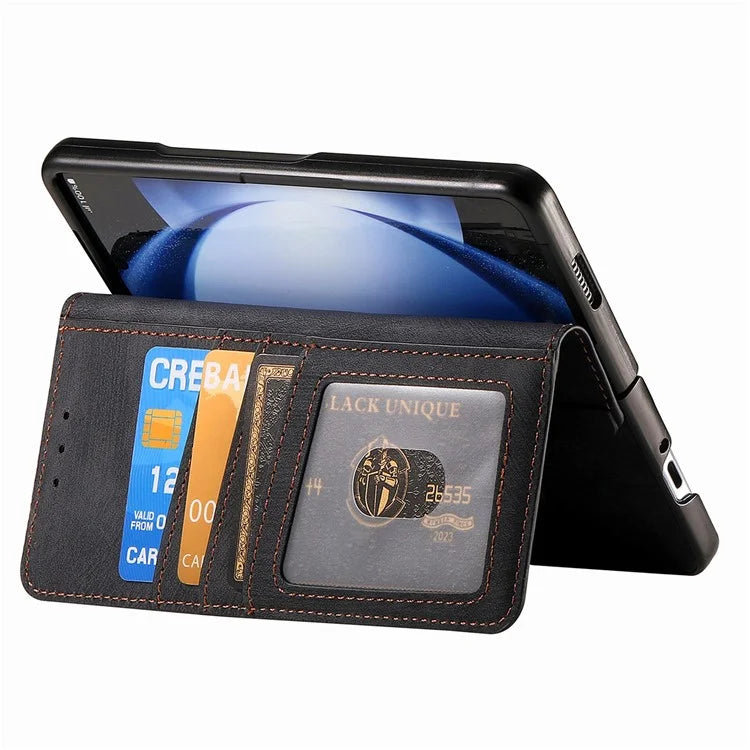 For Samsung Galaxy Z Fold6 5G Case Detachable PU+TPU Wallet Phone Cover with Zipper Pouch