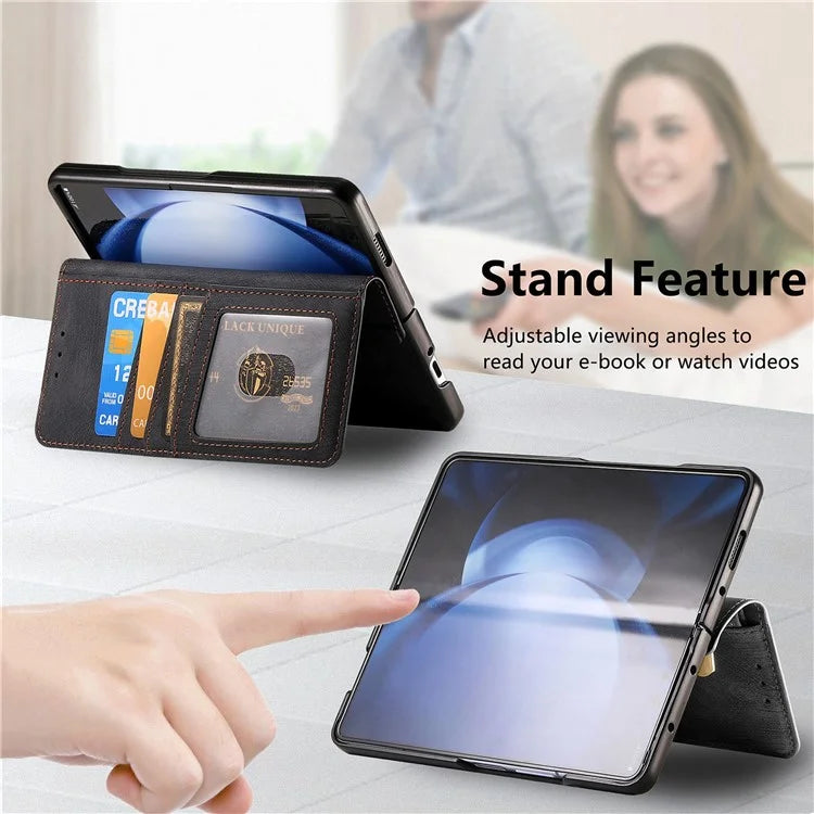 For Samsung Galaxy Z Fold6 5G Case Detachable PU+TPU Wallet Phone Cover with Zipper Pouch