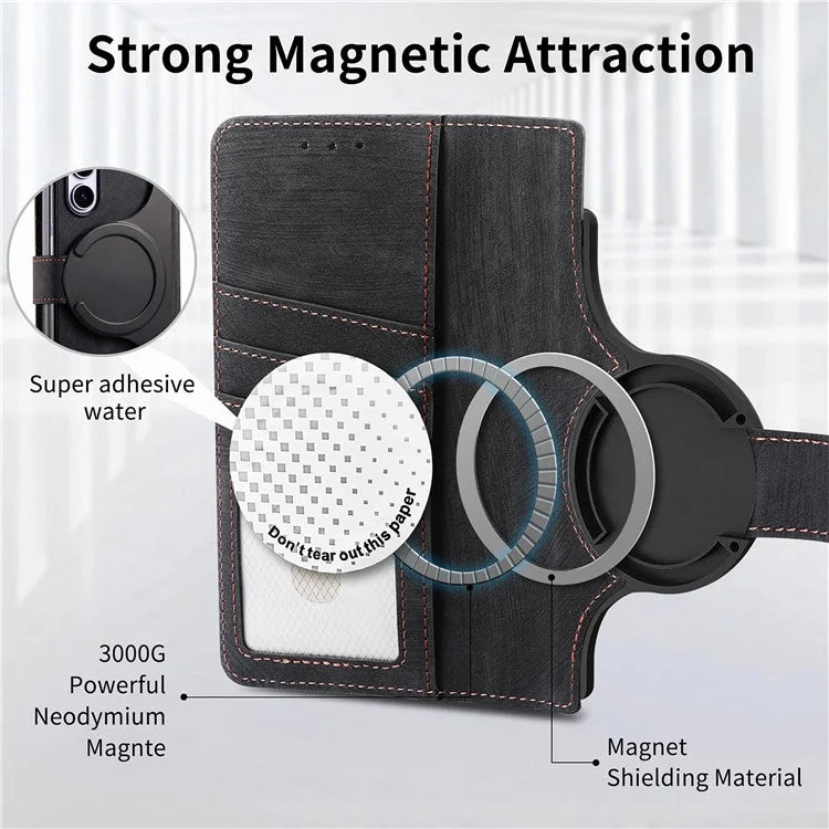 For Samsung Galaxy Z Fold6 5G Case Detachable PU+TPU Wallet Phone Cover with Zipper Pouch