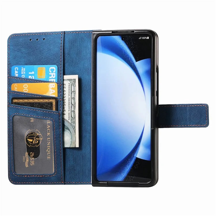 For Samsung Galaxy Z Fold6 5G Case Detachable PU+TPU Wallet Phone Cover with Zipper Pouch