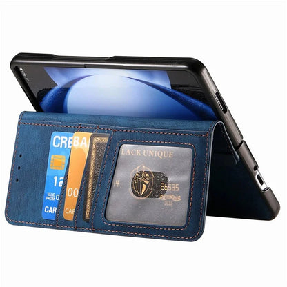 For Samsung Galaxy Z Fold6 5G Case Detachable PU+TPU Wallet Phone Cover with Zipper Pouch