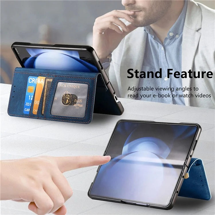 For Samsung Galaxy Z Fold6 5G Case Detachable PU+TPU Wallet Phone Cover with Zipper Pouch