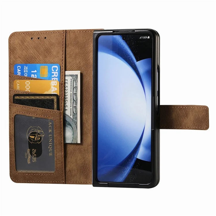 For Samsung Galaxy Z Fold6 5G Case Detachable PU+TPU Wallet Phone Cover with Zipper Pouch
