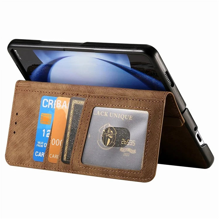 For Samsung Galaxy Z Fold6 5G Case Detachable PU+TPU Wallet Phone Cover with Zipper Pouch