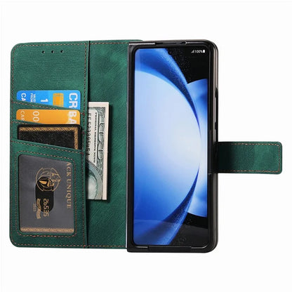 For Samsung Galaxy Z Fold6 5G Case Detachable PU+TPU Wallet Phone Cover with Zipper Pouch